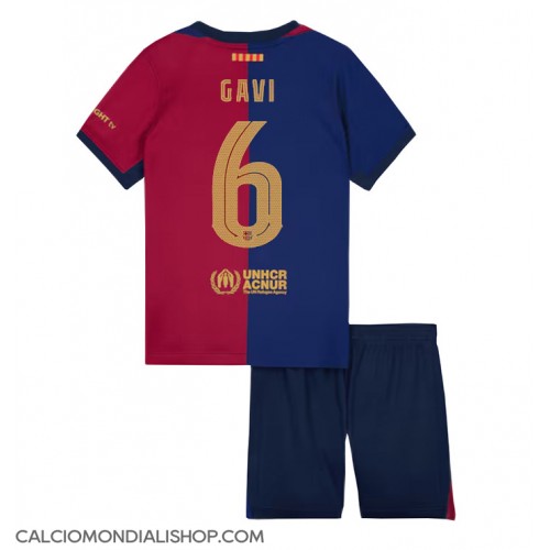 Maglie da calcio Barcelona Paez Gavi #6 Prima Maglia Bambino 2024-25 Manica Corta (+ Pantaloni corti)